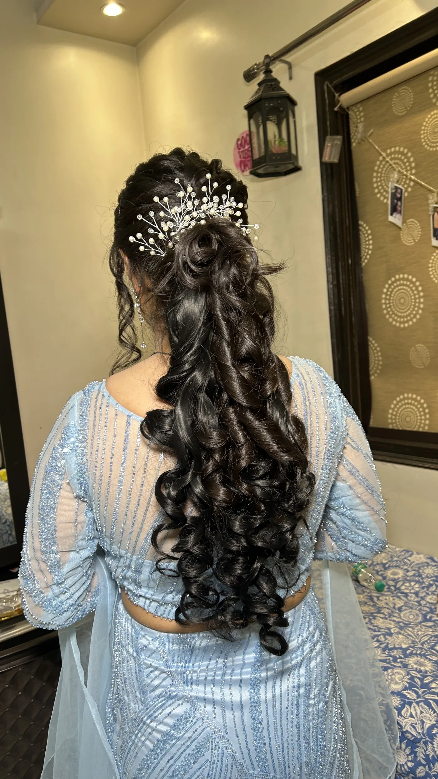 Bridal Hairstyle Back - Blushes & Brushes, Ramesh Nagar