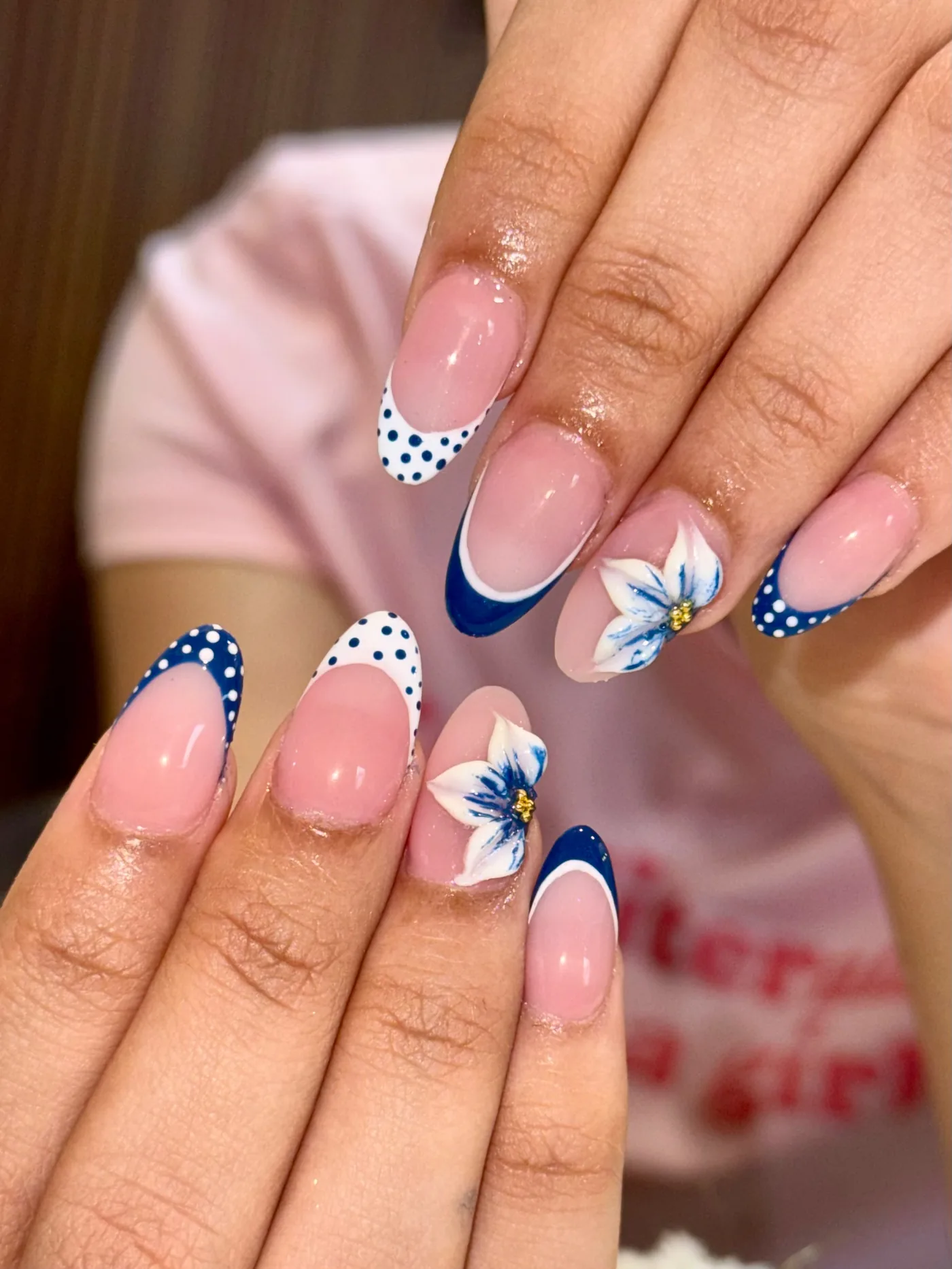 Nail Art French Blue - Blushes & Brushes, Ramesh Nagar