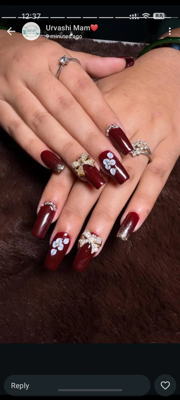 Nail Art Red - Blushes & Brushes, Ramesh Nagar